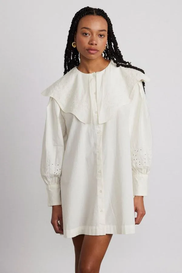 Damson Madder Dresses Women Mimi Mini Dress 8211 Off White Broderie