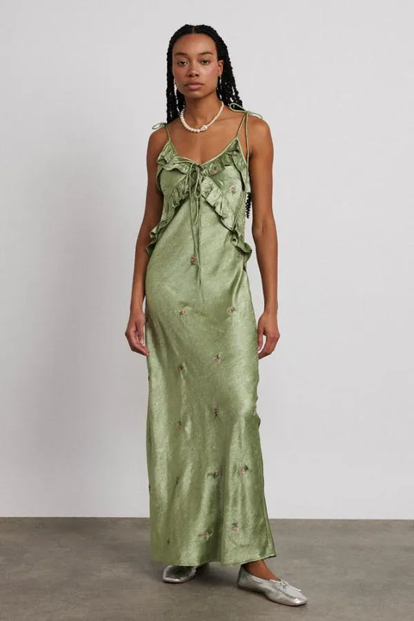 Damson Madder Dresses Women Oceanus Slip Dress 8211 Sage Rose