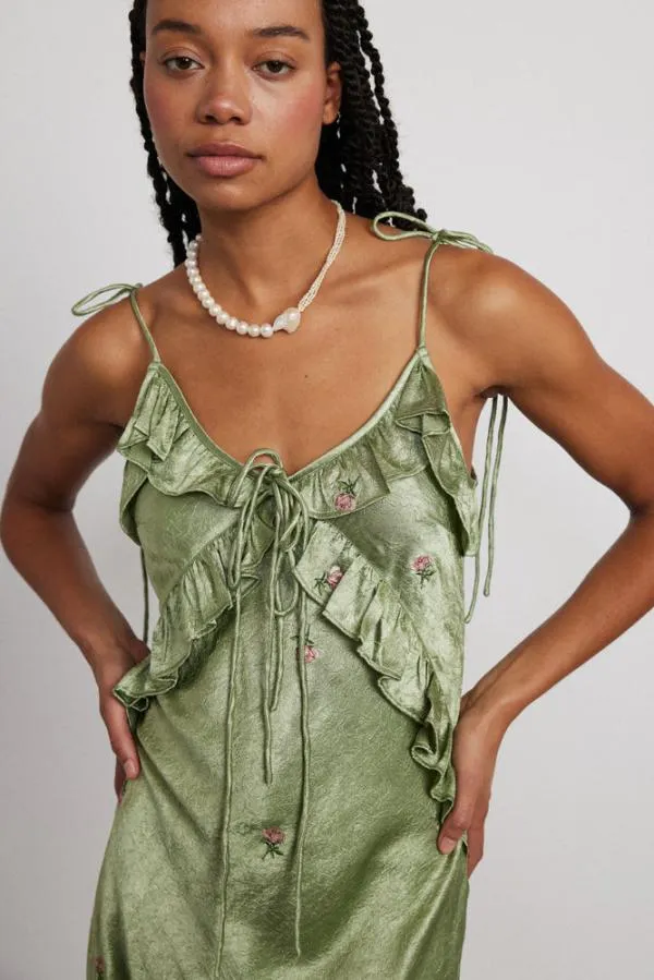 Damson Madder Dresses Women Oceanus Slip Dress 8211 Sage Rose