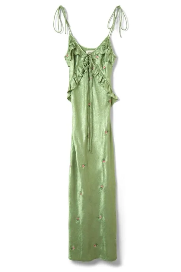 Damson Madder Dresses Women Oceanus Slip Dress 8211 Sage Rose