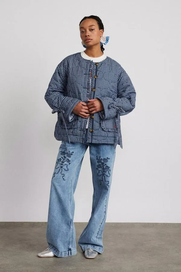 Damson Madder Jackets and Coats Women Reversible Dalton Quilted Jacket 8211 Mixed Blue