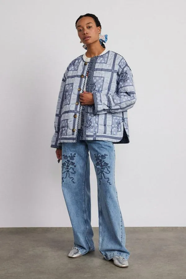 Damson Madder Jackets and Coats Women Reversible Dalton Quilted Jacket 8211 Mixed Blue