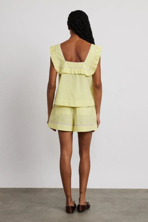 Damson Madder Nightwear Women Kitty Ruffle Nightwear Set Yellow