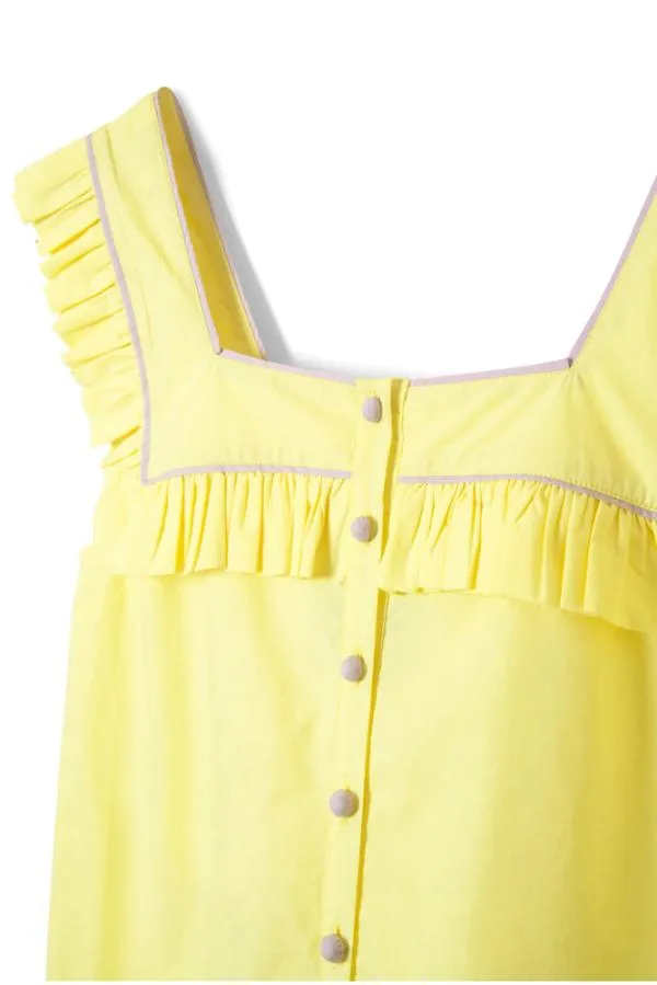 Damson Madder Nightwear Women Kitty Ruffle Nightwear Set Yellow
