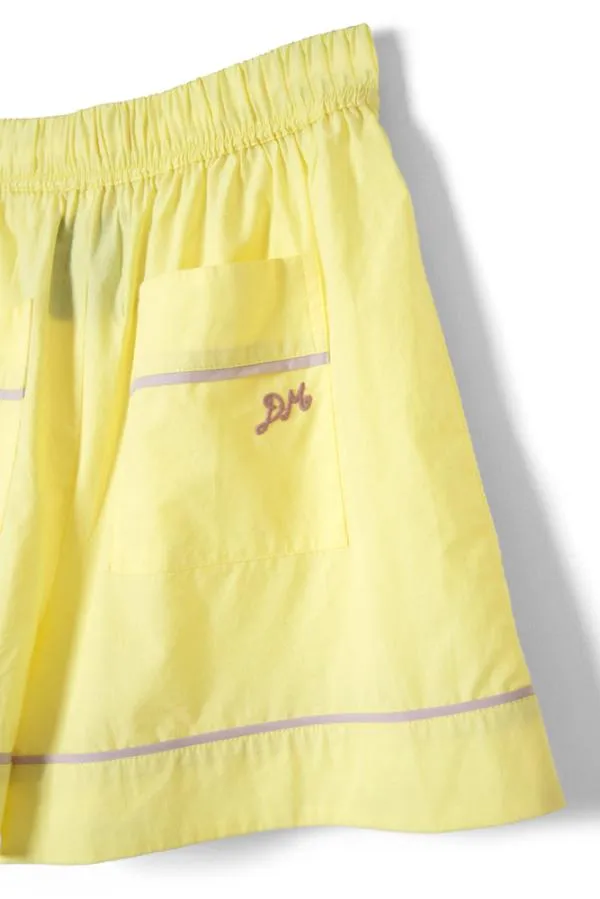 Damson Madder Nightwear Women Kitty Ruffle Nightwear Set Yellow