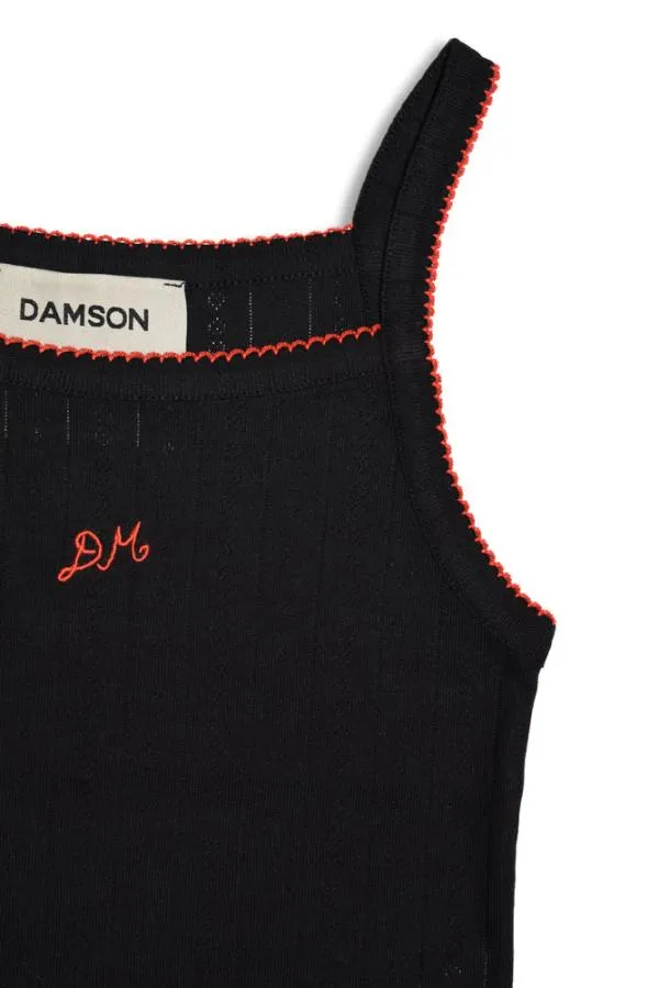 Damson Madder Tops Women Dm Cami Top 8211 Black Pointelle