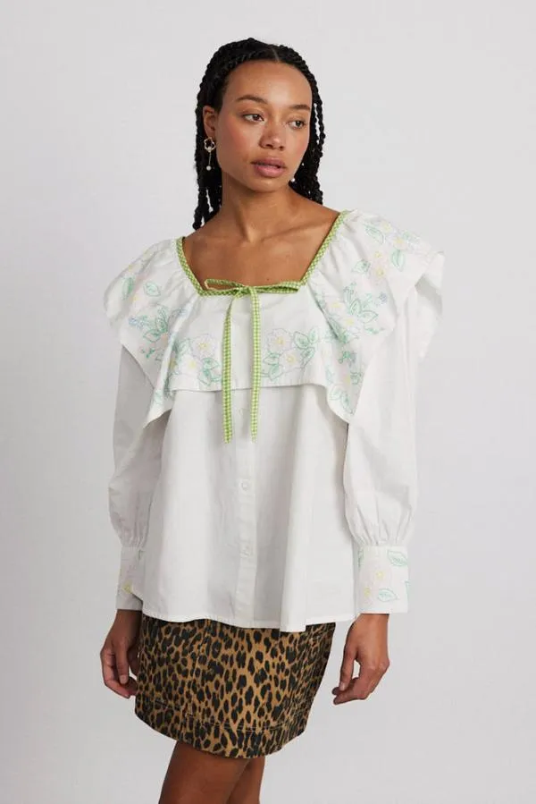 Damson Madder Tops Women Mala Blouse 8211 Floral Embroidery