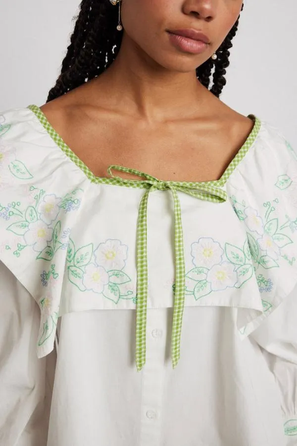 Damson Madder Tops Women Mala Blouse 8211 Floral Embroidery