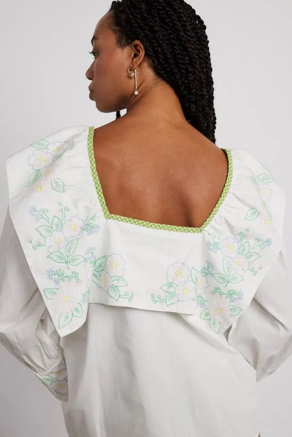 Damson Madder Tops Women Mala Blouse 8211 Floral Embroidery