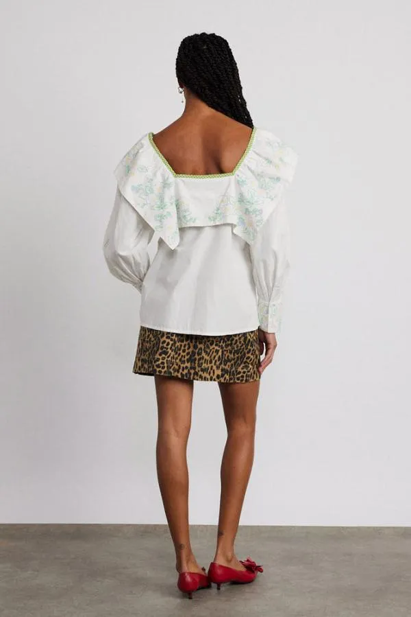 Damson Madder Tops Women Mala Blouse 8211 Floral Embroidery