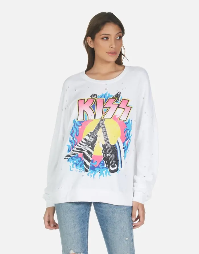 Darby KISS Animalize White Women Lauren Moshi Long Sleeve