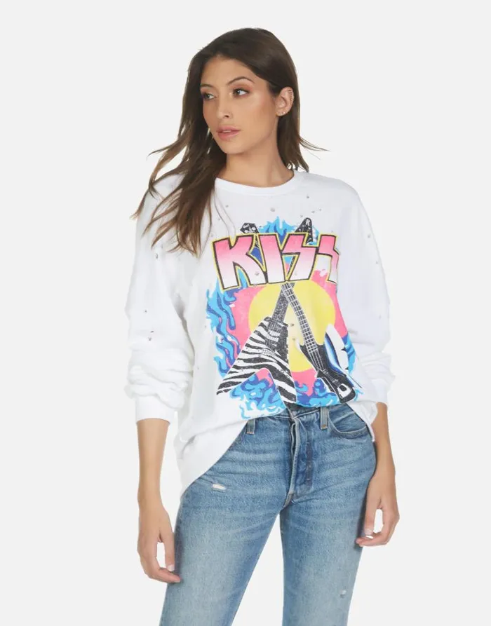 Darby KISS Animalize White Women Lauren Moshi Long Sleeve
