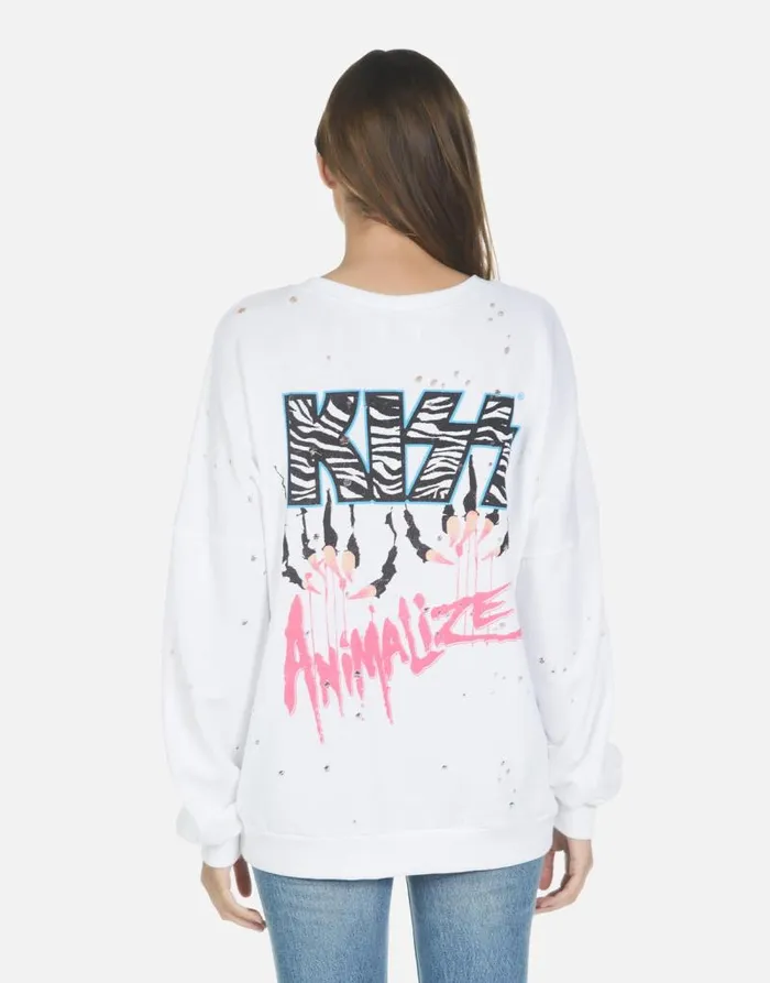 Darby KISS Animalize White Women Lauren Moshi Long Sleeve