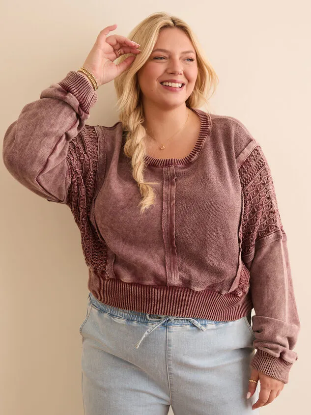 Destiny Cropped Crochet Sweater Applebutter Women Altar039d State Tops