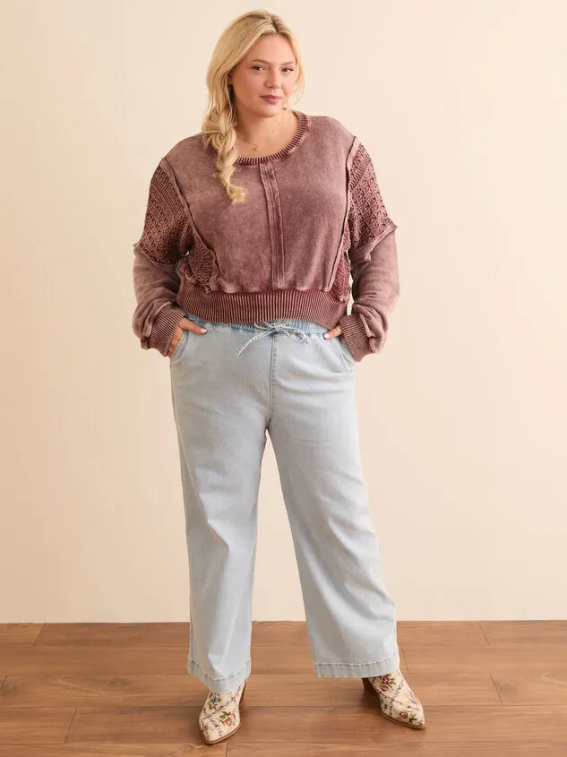 Destiny Cropped Crochet Sweater Applebutter Women Altar039d State Tops