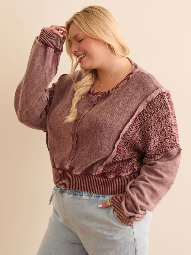 Destiny Cropped Crochet Sweater Applebutter Women Altar039d State Tops