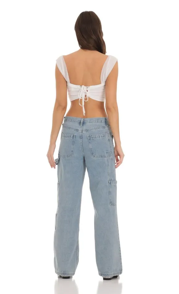Dotted Mesh Top White Women LUCY IN THE SKY Tops