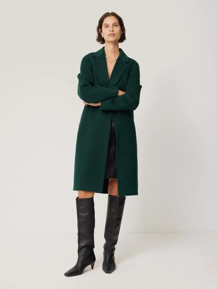Double Faced Tailored Coat Green Women Jigsaw Coats and Jackets