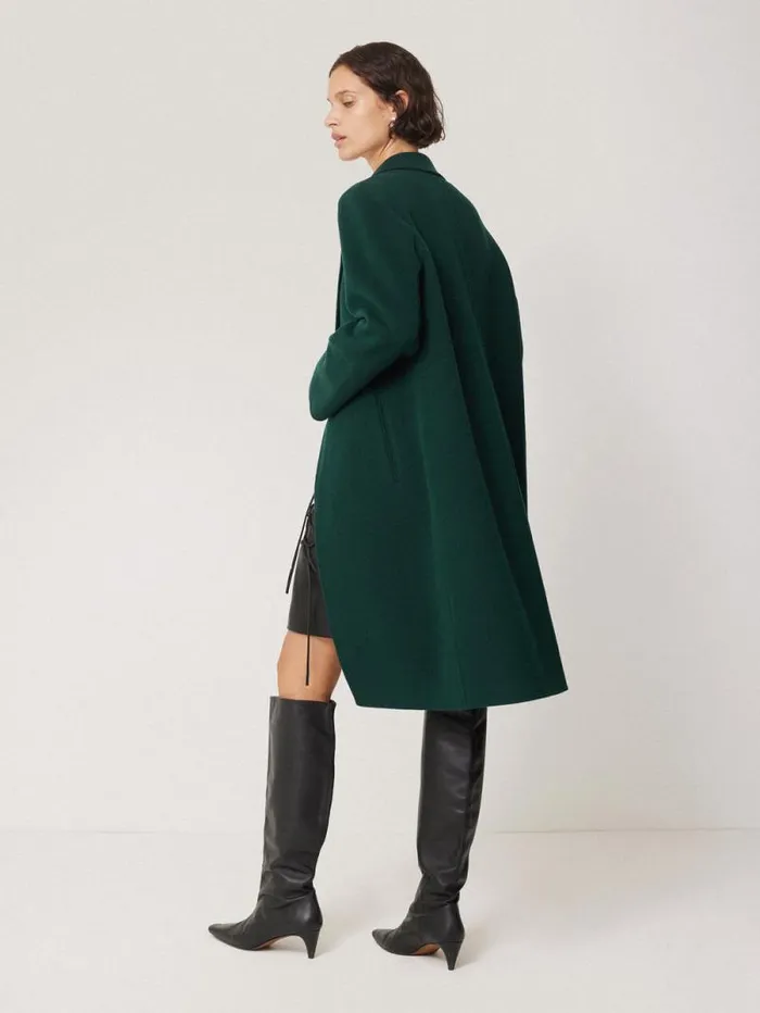 Double Faced Tailored Coat Green Women Jigsaw Coats and Jackets
