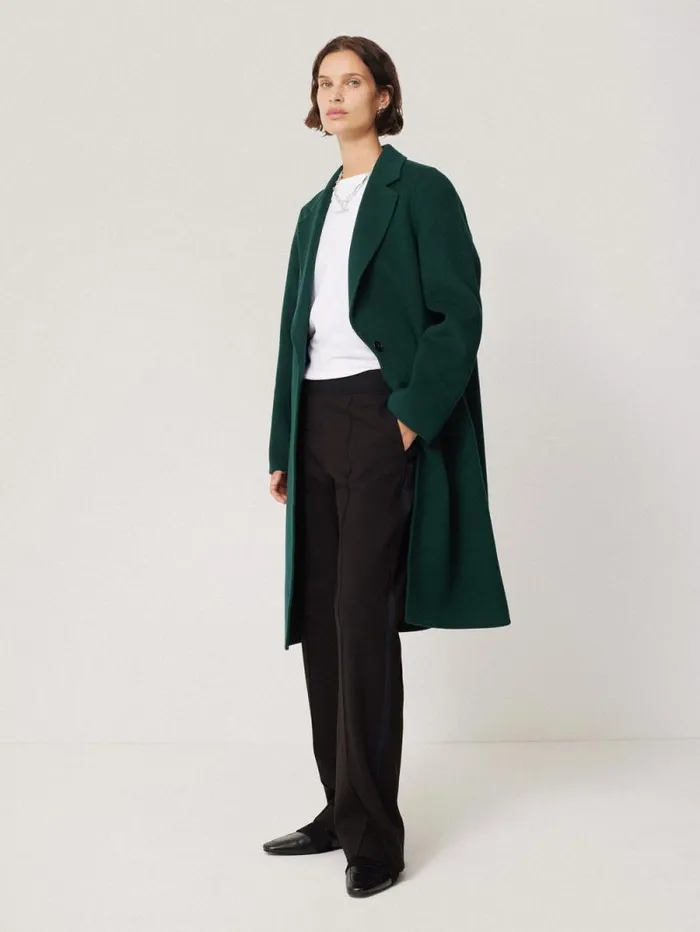 Double Faced Tailored Coat Green Women Jigsaw Coats and Jackets