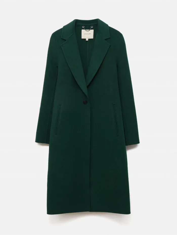 Double Faced Tailored Coat Green Women Jigsaw Coats and Jackets