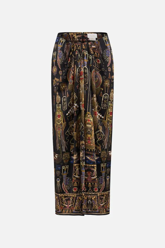 DRAPE FRONT SKIRT WITH SPLIT CARTOUCHE KINGDOM Cartouche Kingdom Womens Camilla Skirts