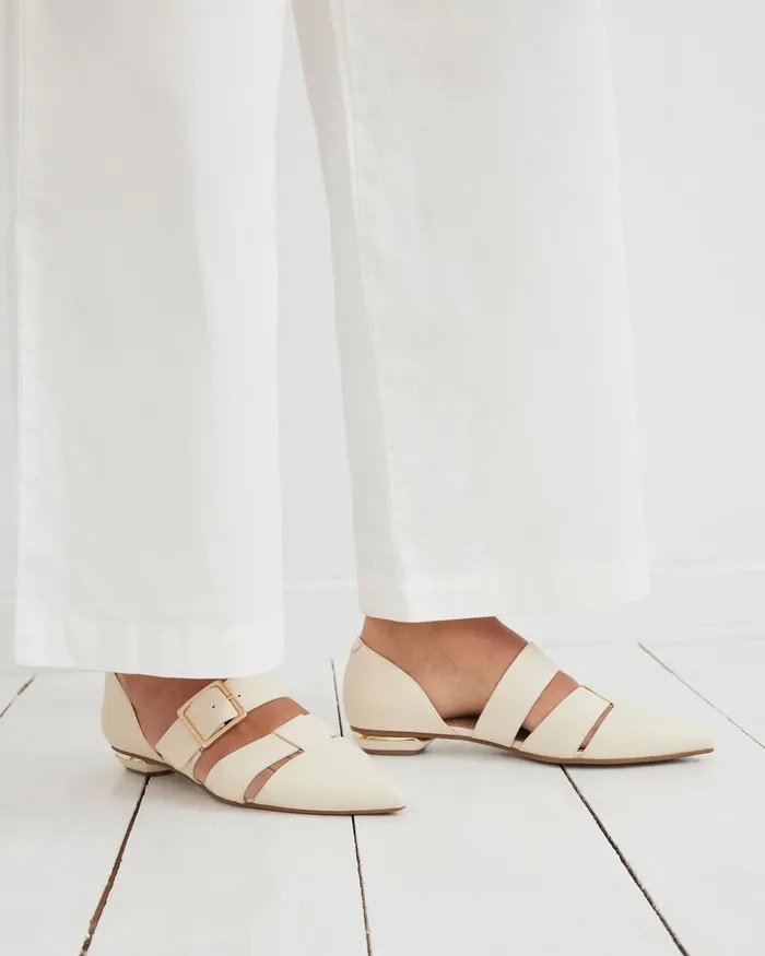 DRESS Carla dress flats off white leather 8211 jomercer Women