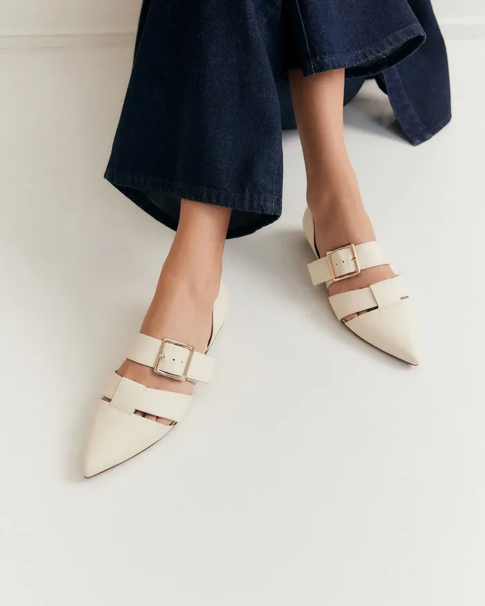 DRESS Carla dress flats off white leather 8211 jomercer Women