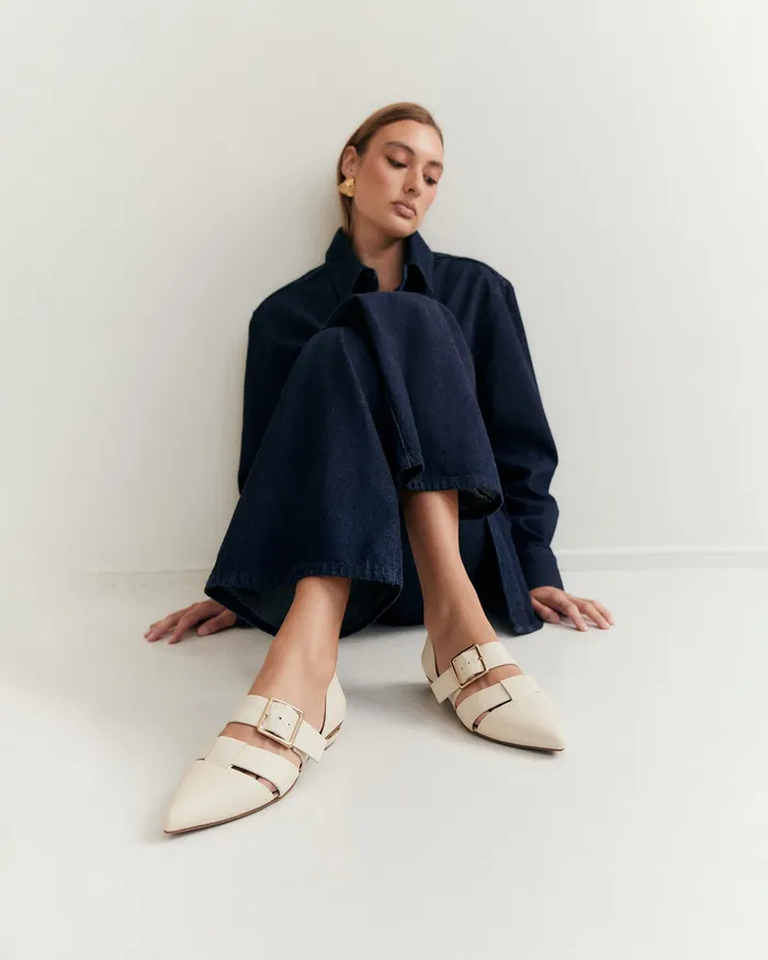 DRESS Carla dress flats off white leather 8211 jomercer Women
