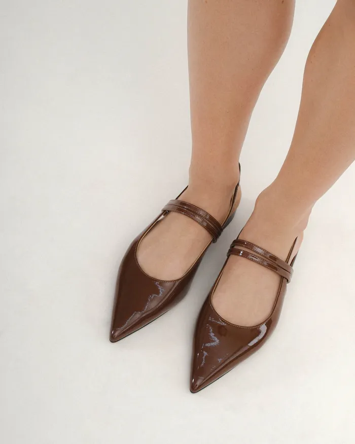DRESS jomercer Women Astrid dress flats chestnut patent