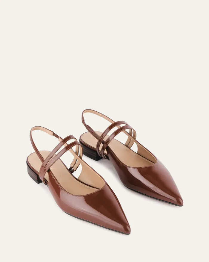 DRESS jomercer Women Astrid dress flats chestnut patent