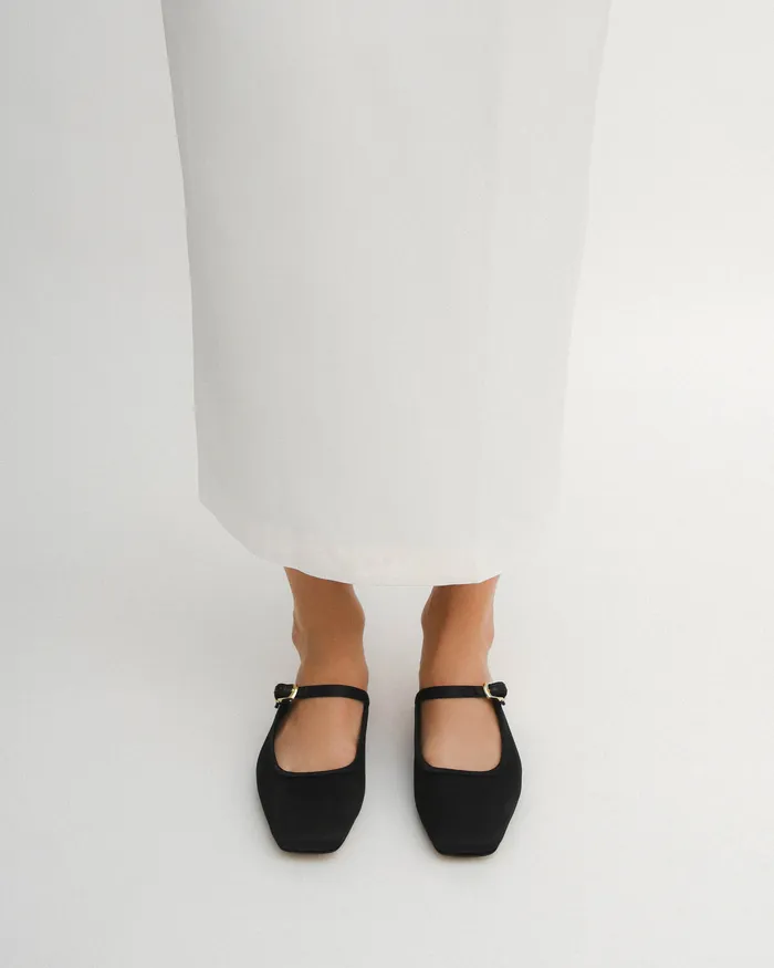 DRESS jomercer Women Sammy dress flats black satin
