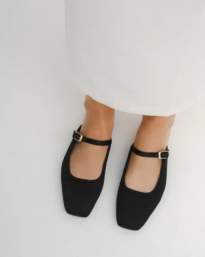 DRESS jomercer Women Sammy dress flats black satin