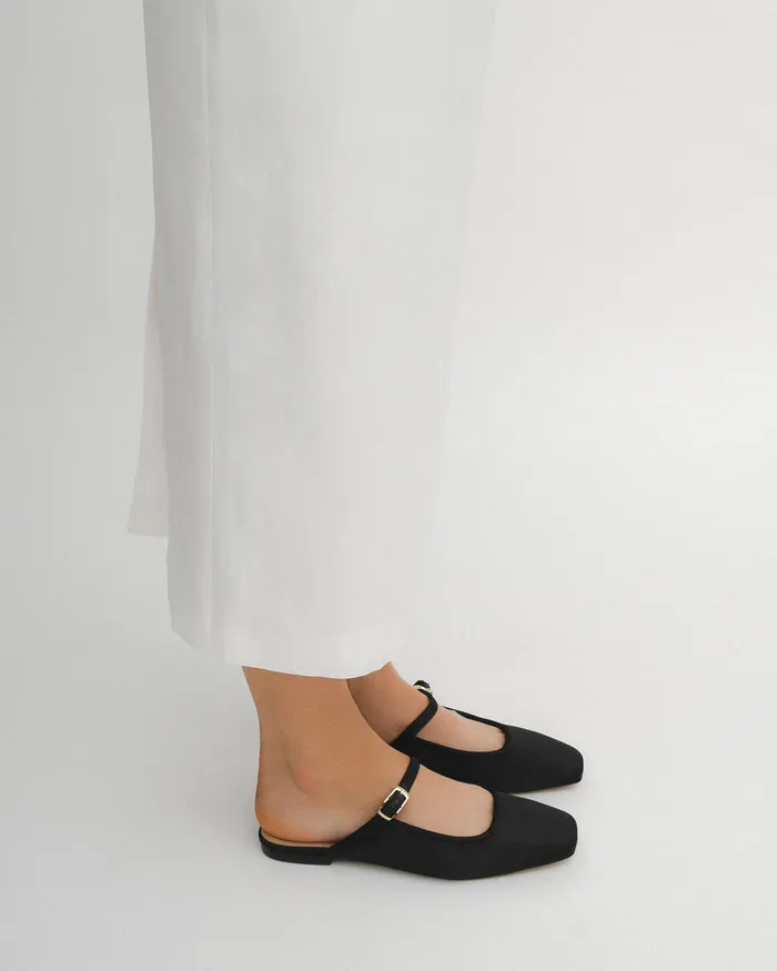 DRESS jomercer Women Sammy dress flats black satin