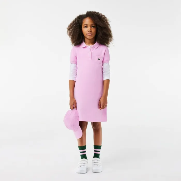 Dresses and Skirts Kids Lacoste Kids039 Cotton Polo Dress Pink Ixv