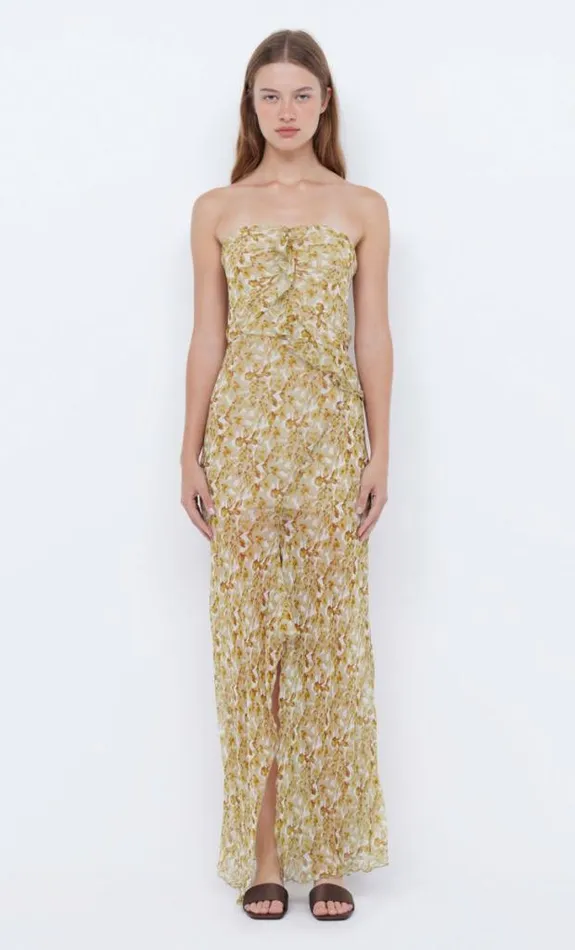 Dresses Bec Bridge Opal Strapless Maxi Dress Golden Blurred Floral