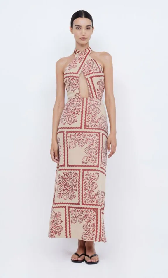 Dresses Bec Bridge Palm Bliss Halter Maxi Sahara Jacquard
