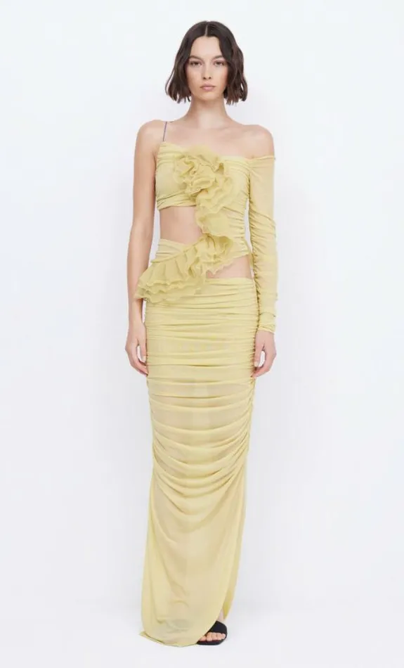 Dresses Bec Bridge Spiral Crush Asym Maxi Citrus