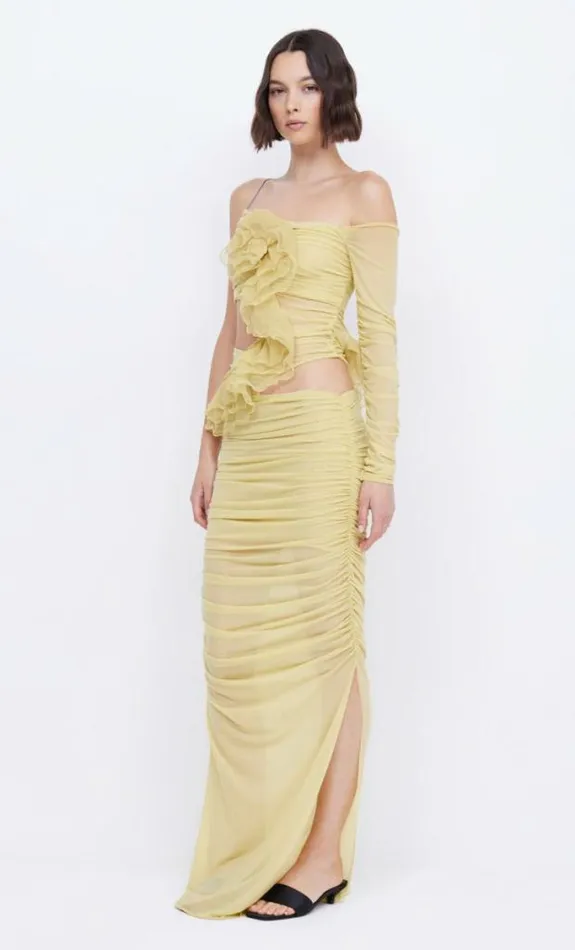 Dresses Bec Bridge Spiral Crush Asym Maxi Citrus