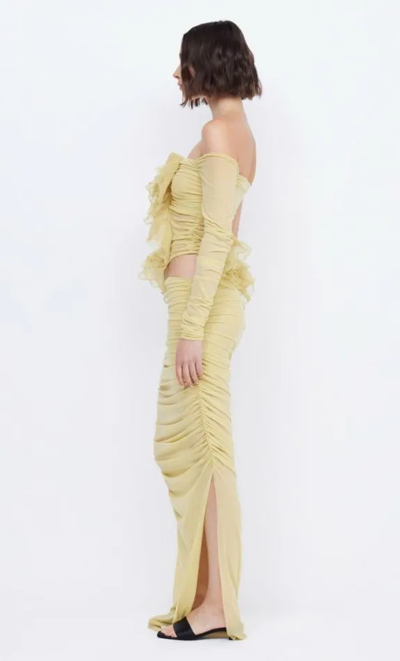 Dresses Bec Bridge Spiral Crush Asym Maxi Citrus