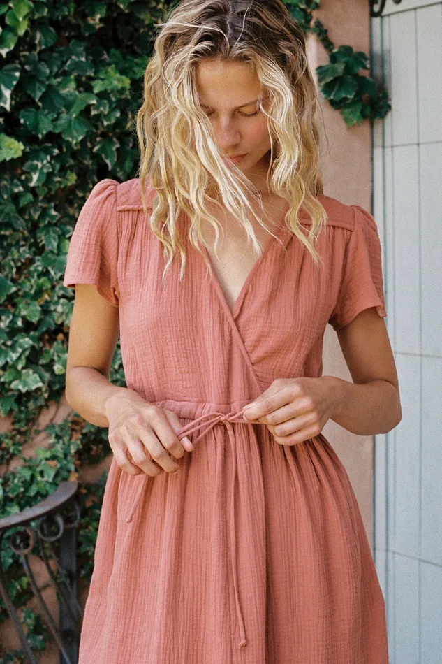 Dresses Christy Dawn Women The Dawn Dress Terracotta Gauze