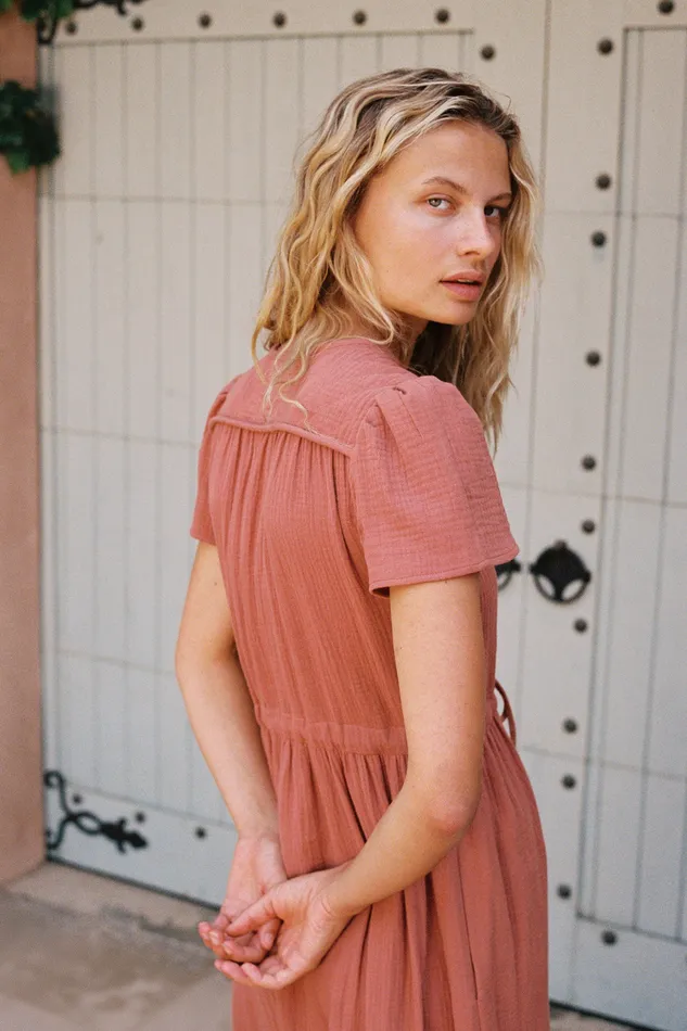 Dresses Christy Dawn Women The Dawn Dress Terracotta Gauze