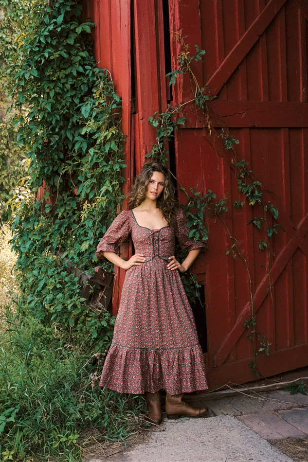 Dresses Christy Dawn Women The Narcissa Dress Evergreen Apple Harvest