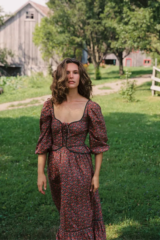 Dresses Christy Dawn Women The Narcissa Dress Evergreen Apple Harvest
