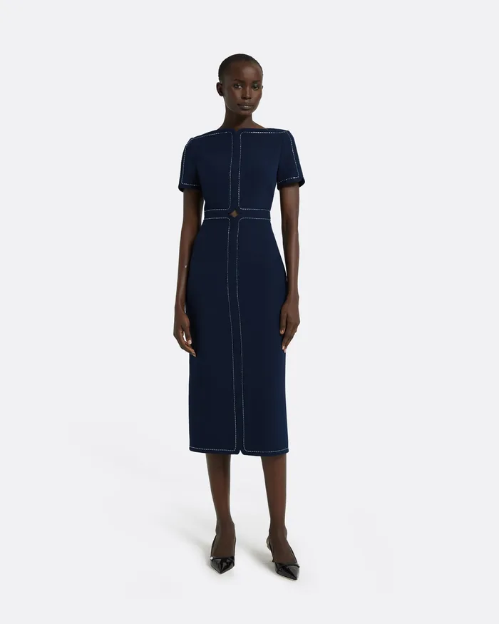 Dresses Safiyaa Women Janan Maritime Midi Dress Maritime Blue