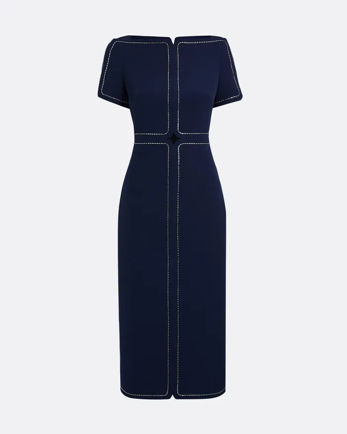 Dresses Safiyaa Women Janan Maritime Midi Dress Maritime Blue