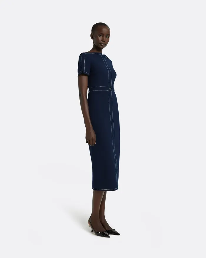 Dresses Safiyaa Women Janan Maritime Midi Dress Maritime Blue