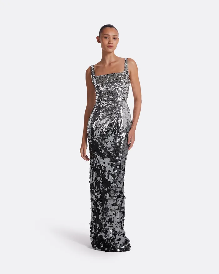 Dresses Safiyaa Women Kristena Gunmetal Long Dress Gunmetal