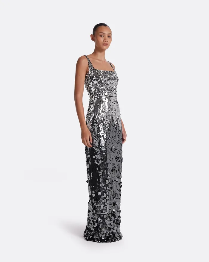 Dresses Safiyaa Women Kristena Gunmetal Long Dress Gunmetal