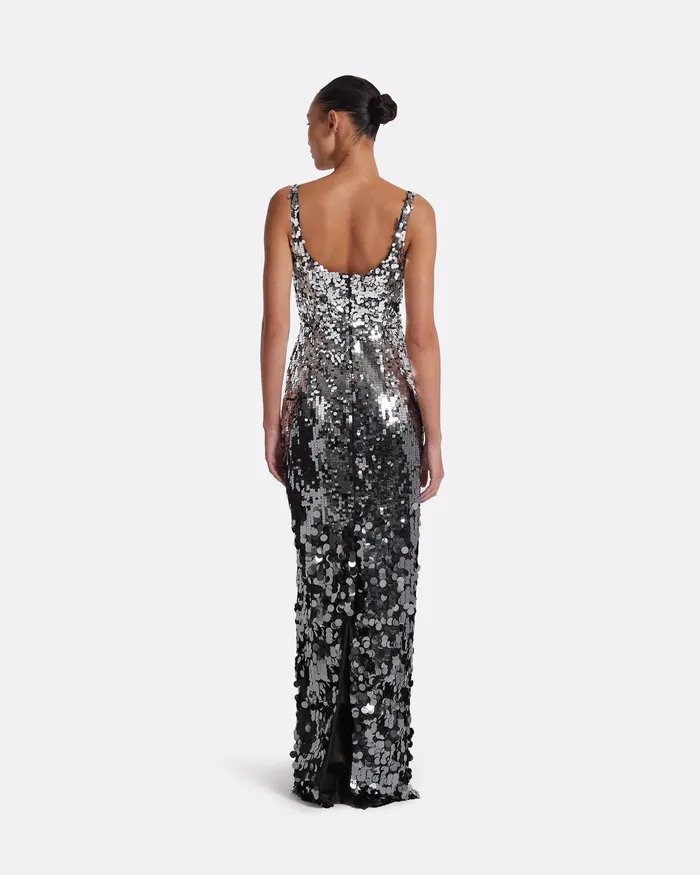 Dresses Safiyaa Women Kristena Gunmetal Long Dress Gunmetal